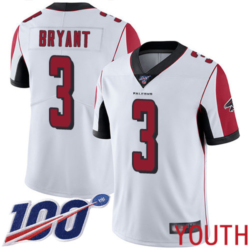 Atlanta Falcons Limited White Youth Matt Bryant Road Jersey NFL Football #3 100th Season Vapor Untouchable
